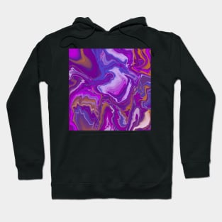 Purple Blue Pink Digital Pour Paint Hoodie